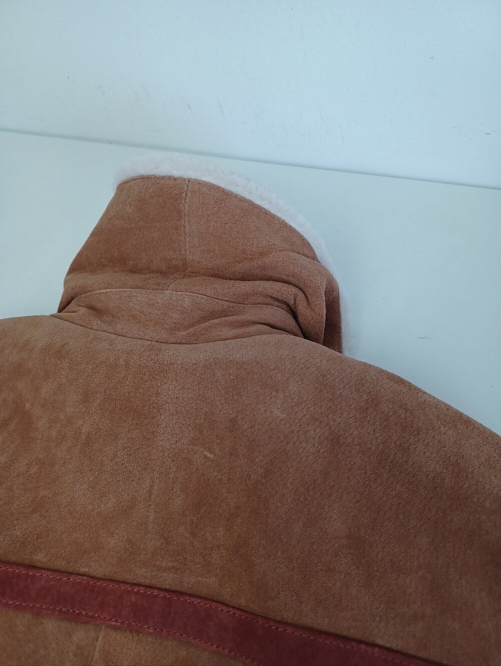 BLANKNYC Caramel Sauce Suede Jacket Size S Faux Shearling Collar Full Zip Pocket - Picture 6 of 15